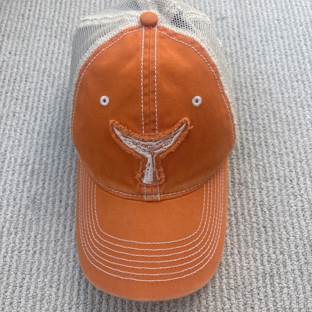 Nantucket Tuna Tail Washed Up Mesh Orange SnapBack Hat Cap